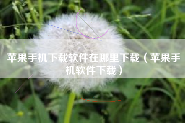 苹果手机下载软件在哪里下载（苹果手机软件下载）